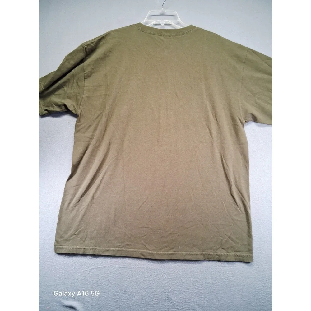 Land Of The Free Because Of The Brave XL Olive Green Tank Graphic T‎ Shirt